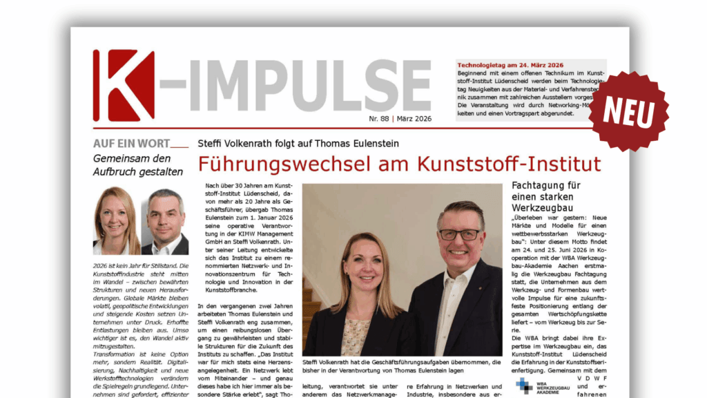 Titelbild der neuen K-Impulse im Beitrag Neue K‑Impulse – Frische Impulse für die Kunststofftechnik