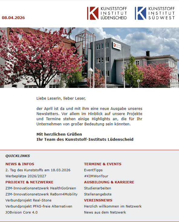 Ansicht Newsletter Ausgabe April 2026